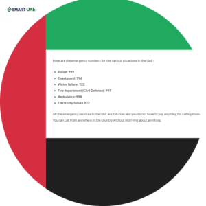 UAE emergency numbers