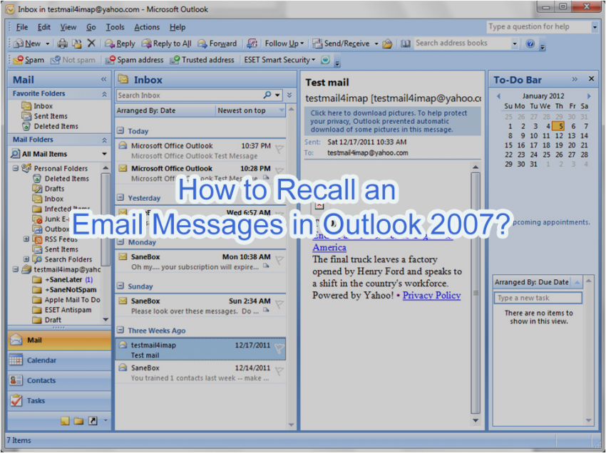 Recall an Email Messages in Outlook 2007