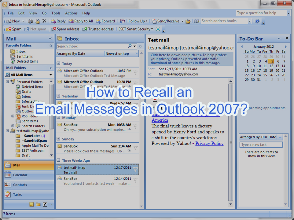 how to recall an email in outlook 2007