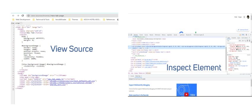 view source vs inspect element