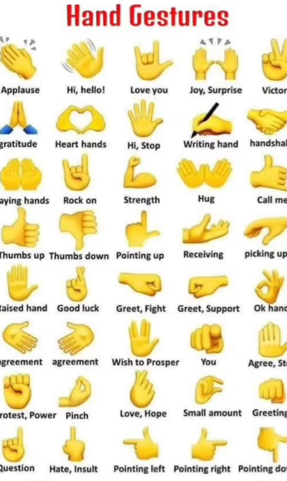 Different Hand Gestures