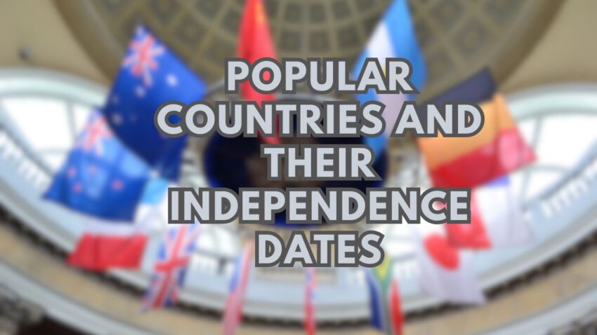 Popular Countries and their Independence Dates