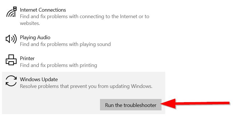 Run troubleshooter